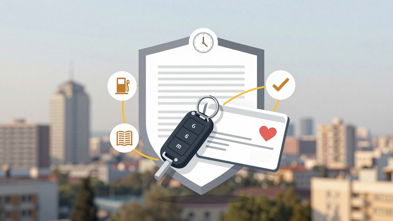 Защитный щит контракта охватывает ключи и права на вождение.