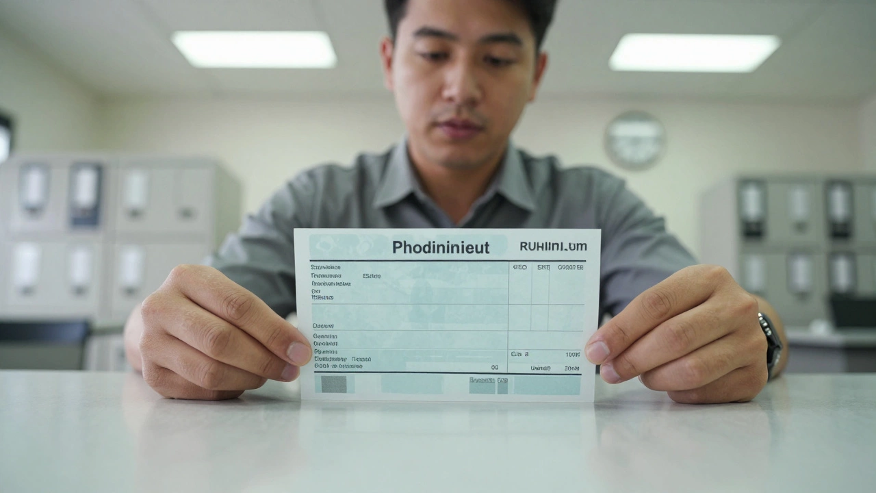 Кандидат аккуратно кладет билет на стол после получения, спокойно глядя на экзаменатора.