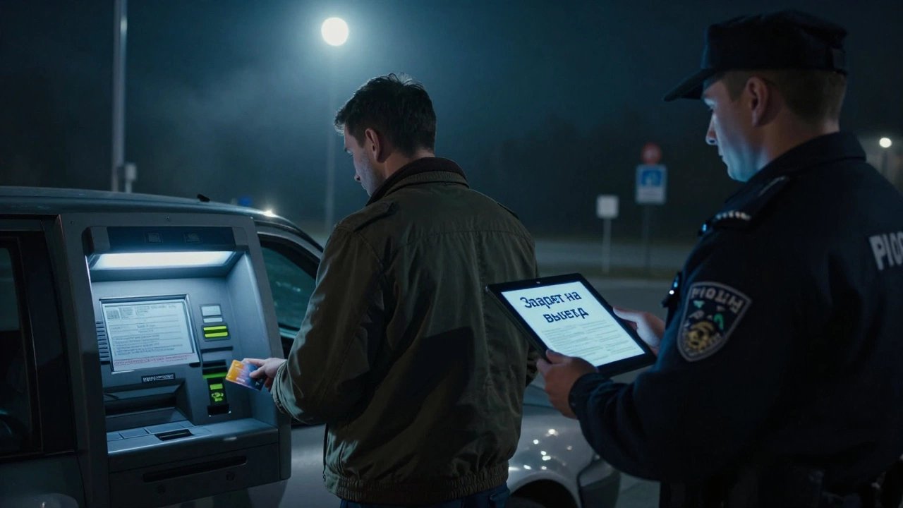 Мужчина не может пересечь границу из-за запрета, связанного с непогашенным штрафом ГИБДД.