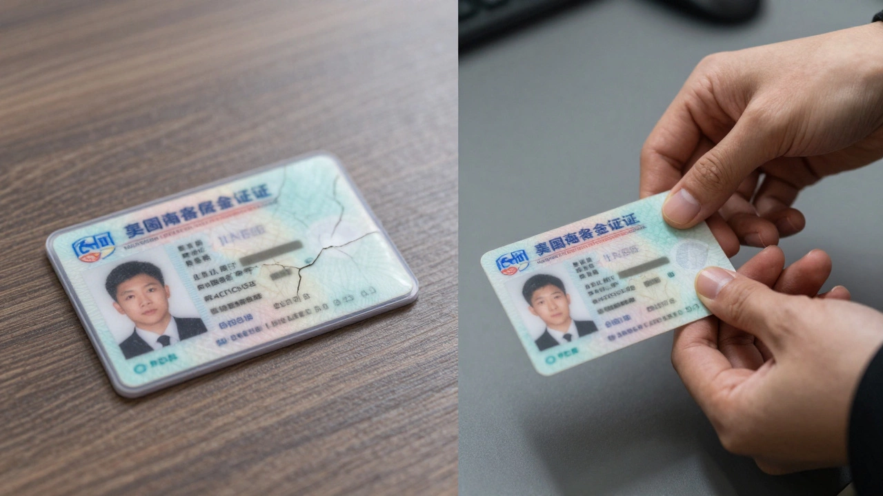 Сравнение старого изношенного водительского удостоверения и нового пластикового документа