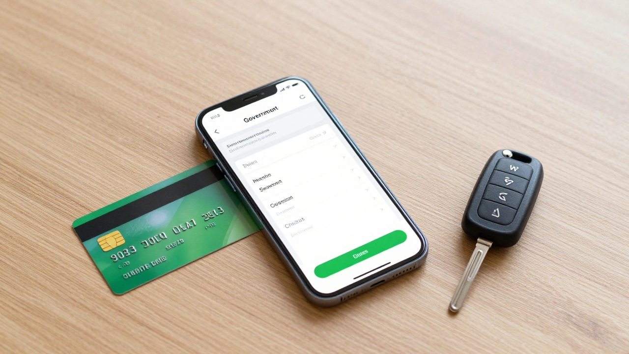Смартфон, карта и ключи от авто для онлайн-оплаты штрафов