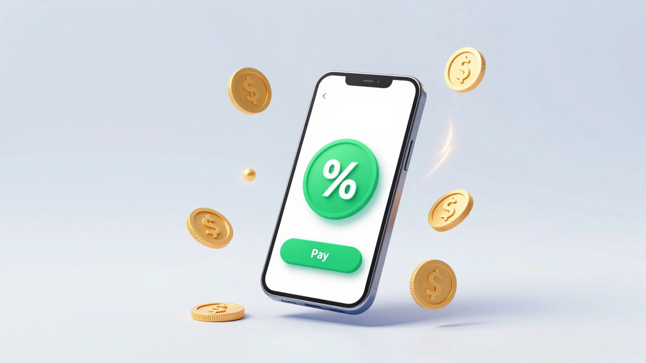 Смартфон с приложением для оплаты пошлины со скидкой